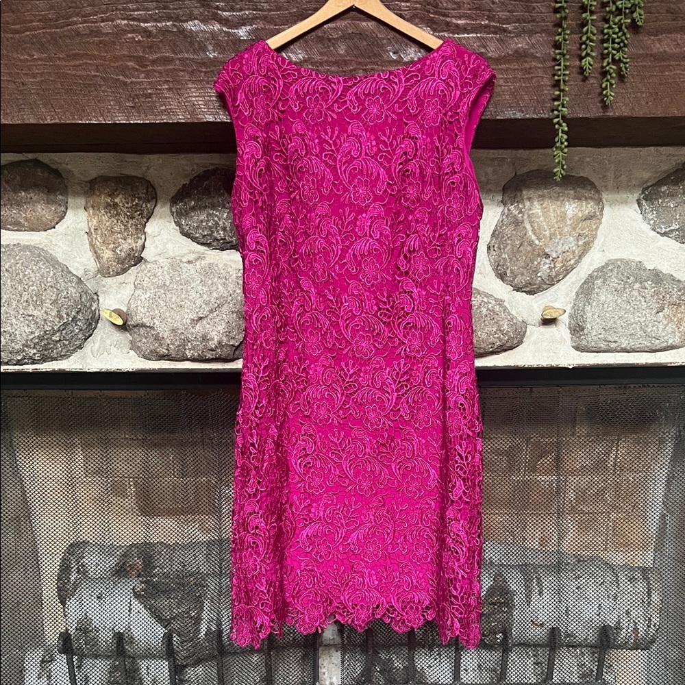 Ralph Lauren Fuchsia Lace Sheath Dress